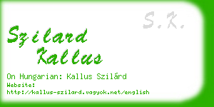 szilard kallus business card